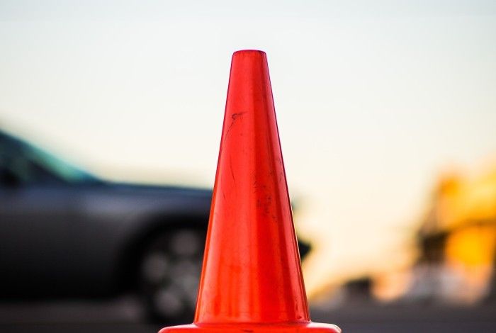 traffic cone, road closure, traffic