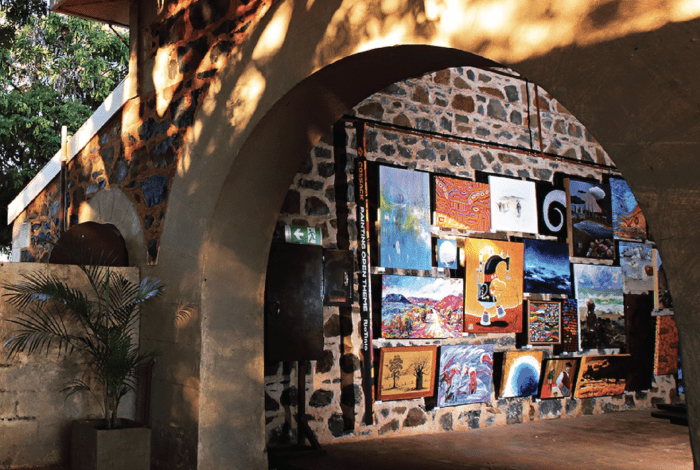 An image of artwork hanging at Cossack as part of the awards night