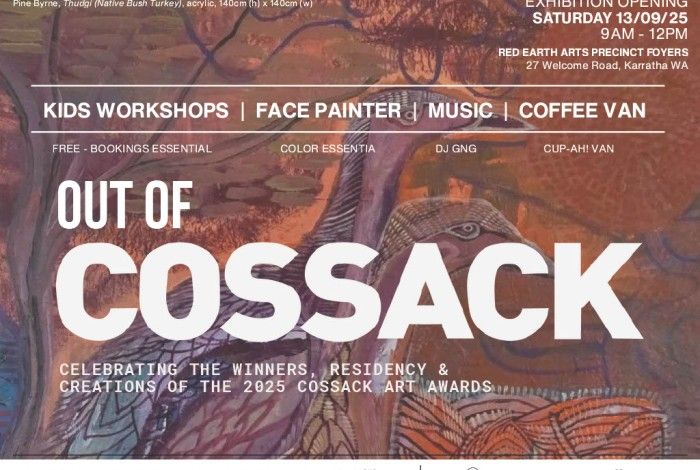 Out of Cossack image, red land with mountains 